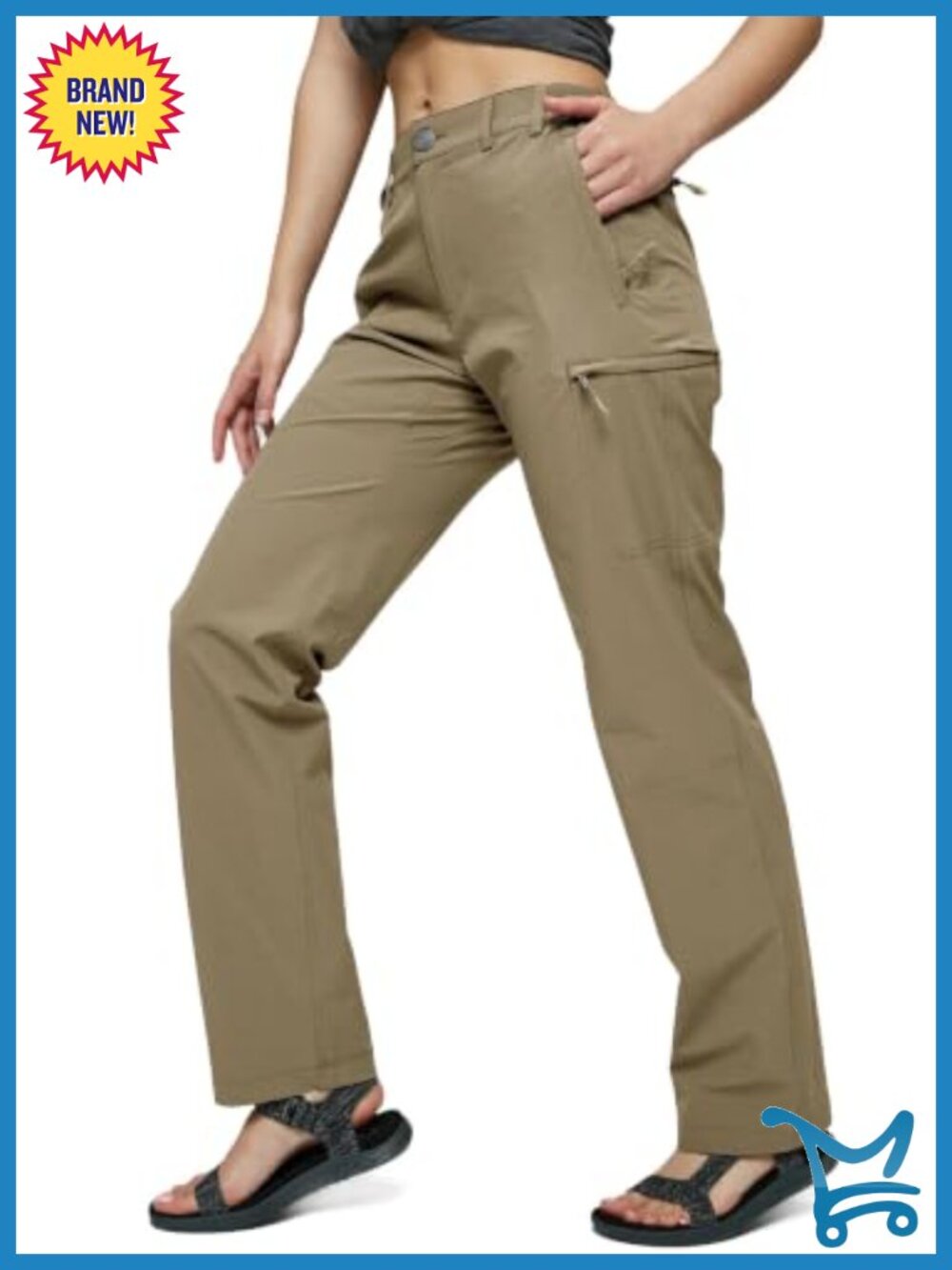 Women's Quick Dry Hiking Pants 6 Pockets Lightweight Nylon Blend